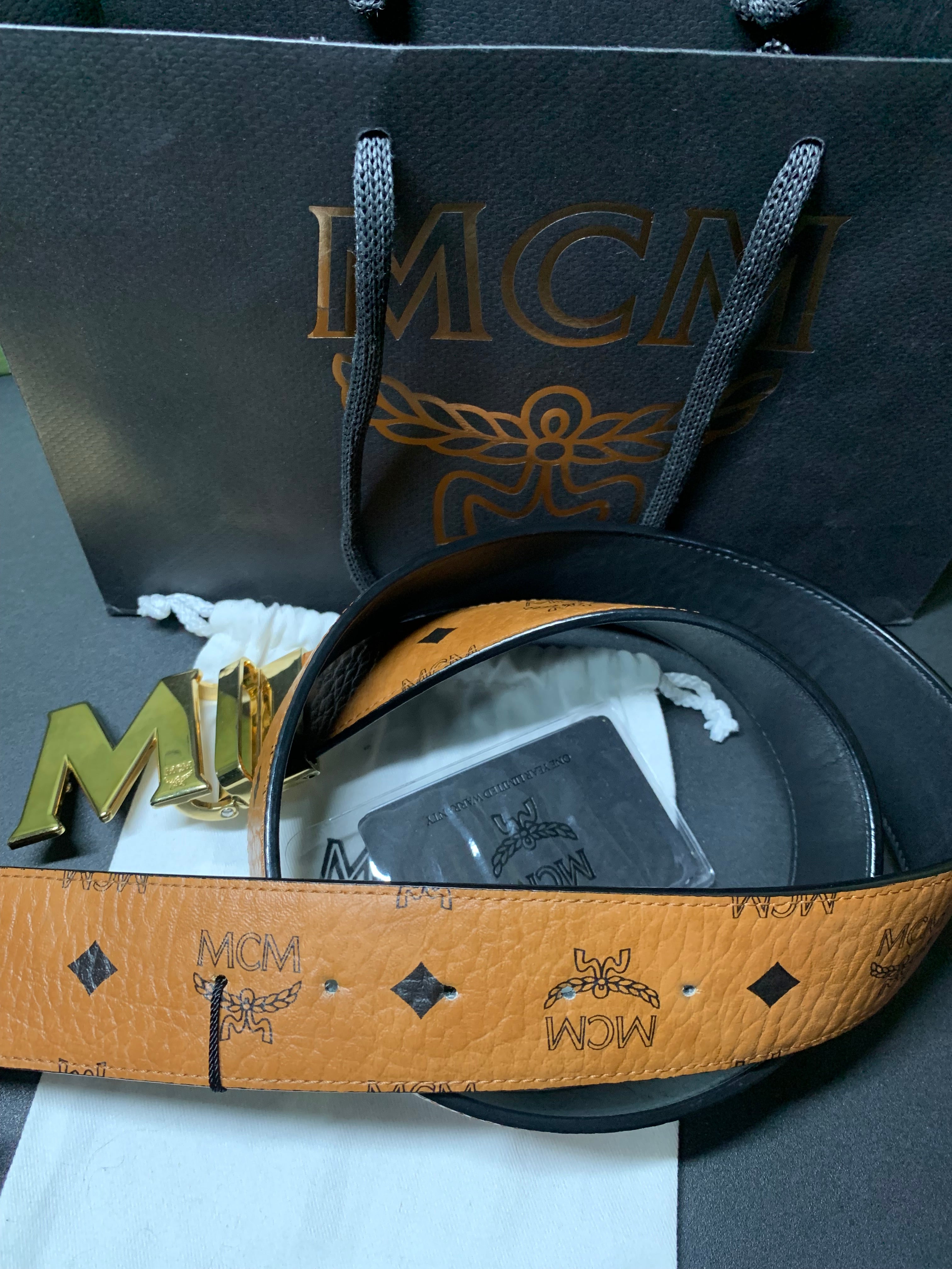 MCM claus M reversible cognac belt