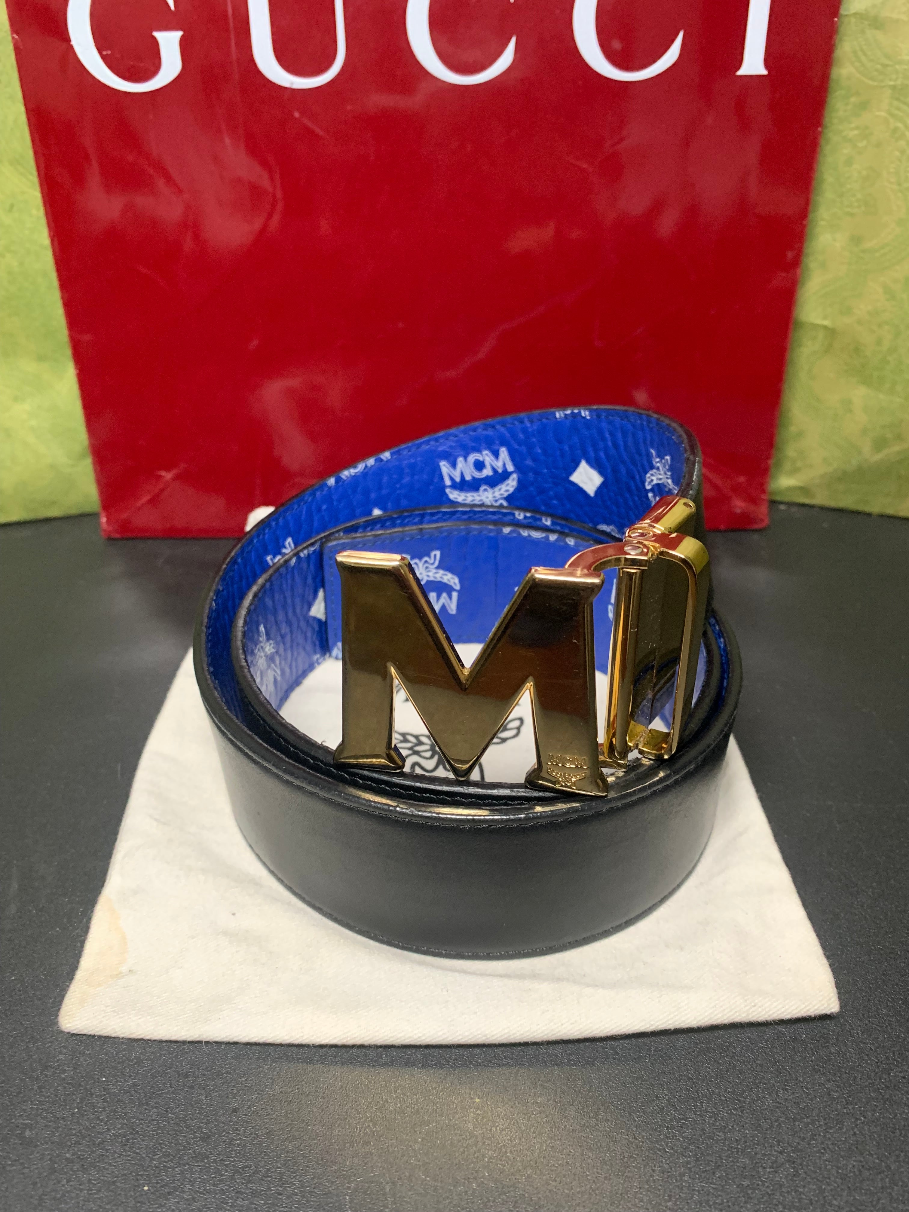 MCM claus M reversible blue belt