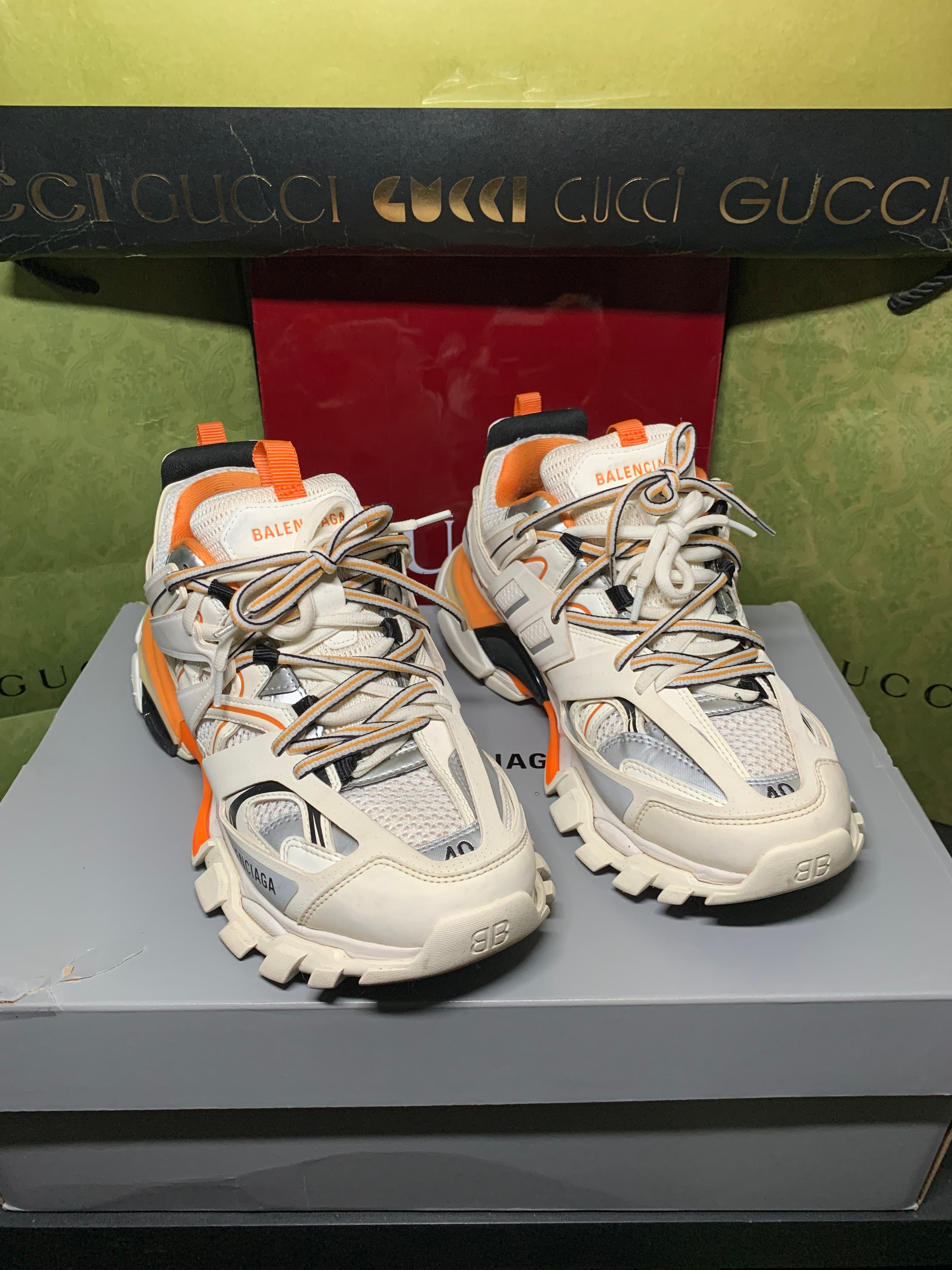 Balenciaga track orange/white
