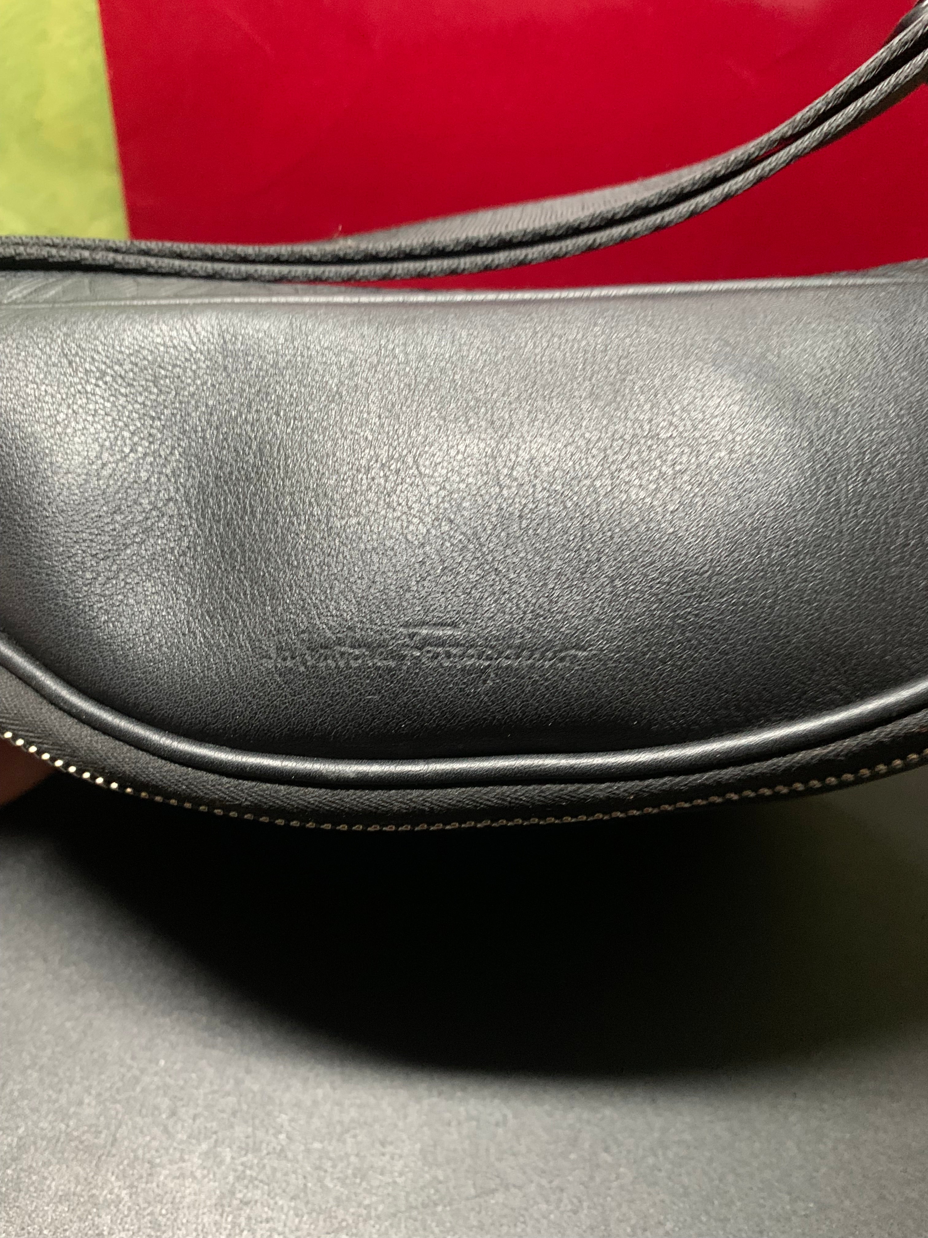 Ferragamo gancini logo embossed leather belt bag