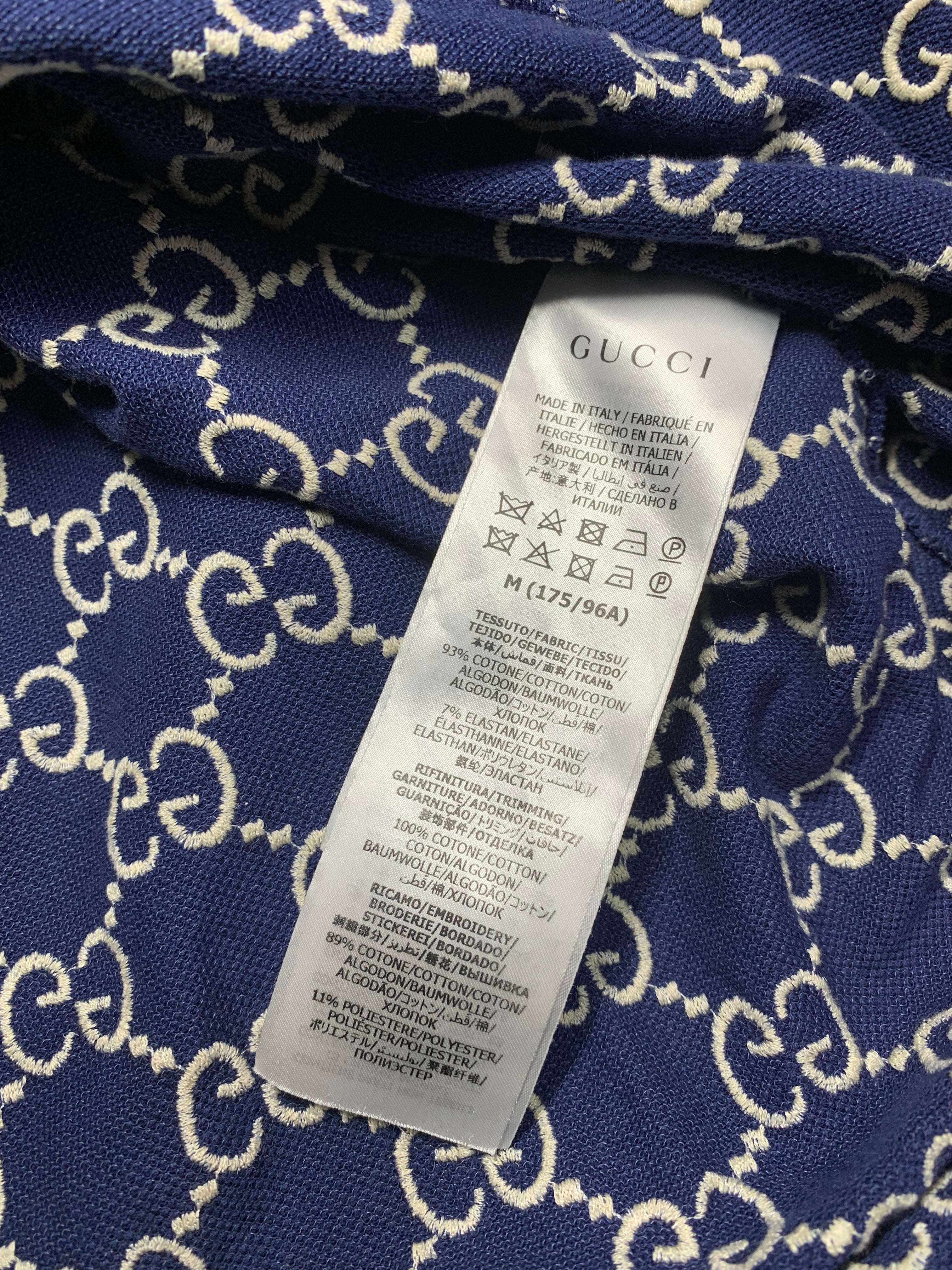 Gucci jacquard monogram cotton piquet polo shirt
