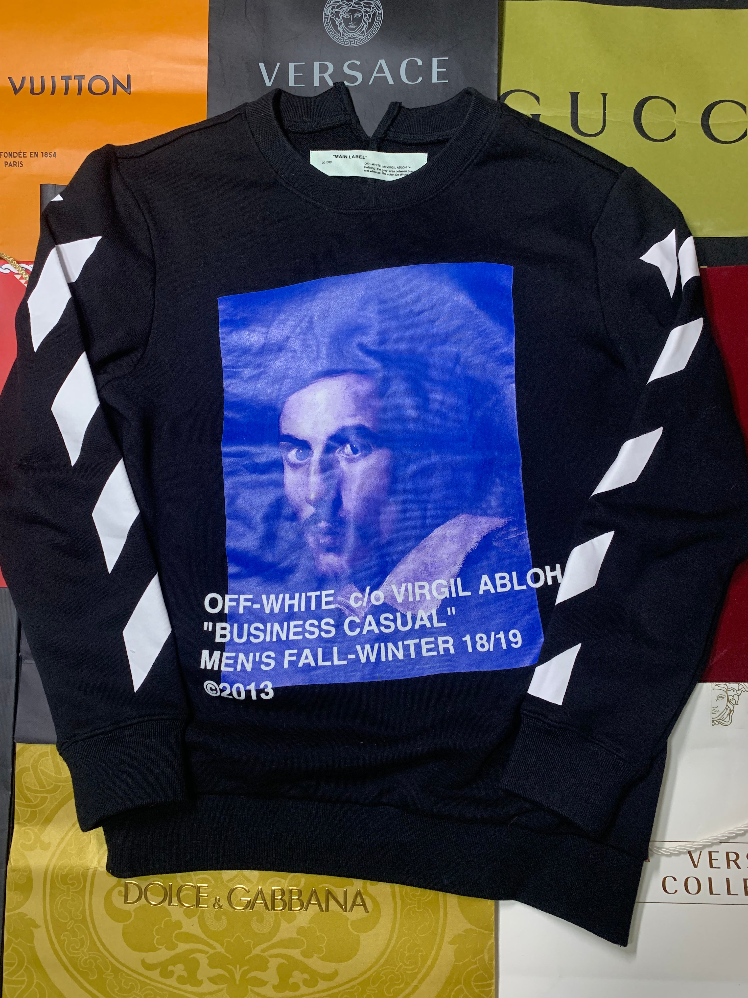 Off White diagonal bernini spliced crewneck