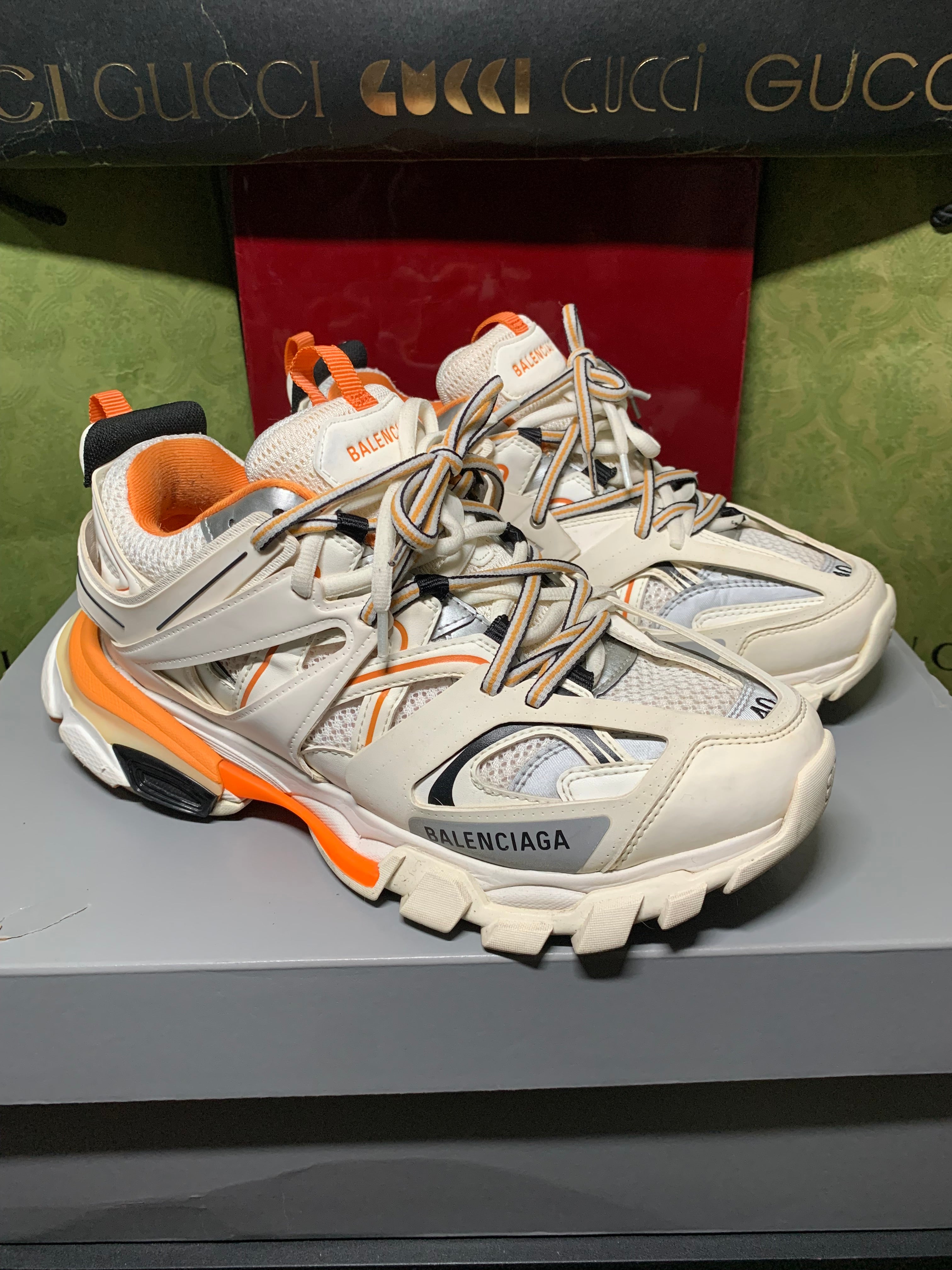 Balenciaga track orange/white