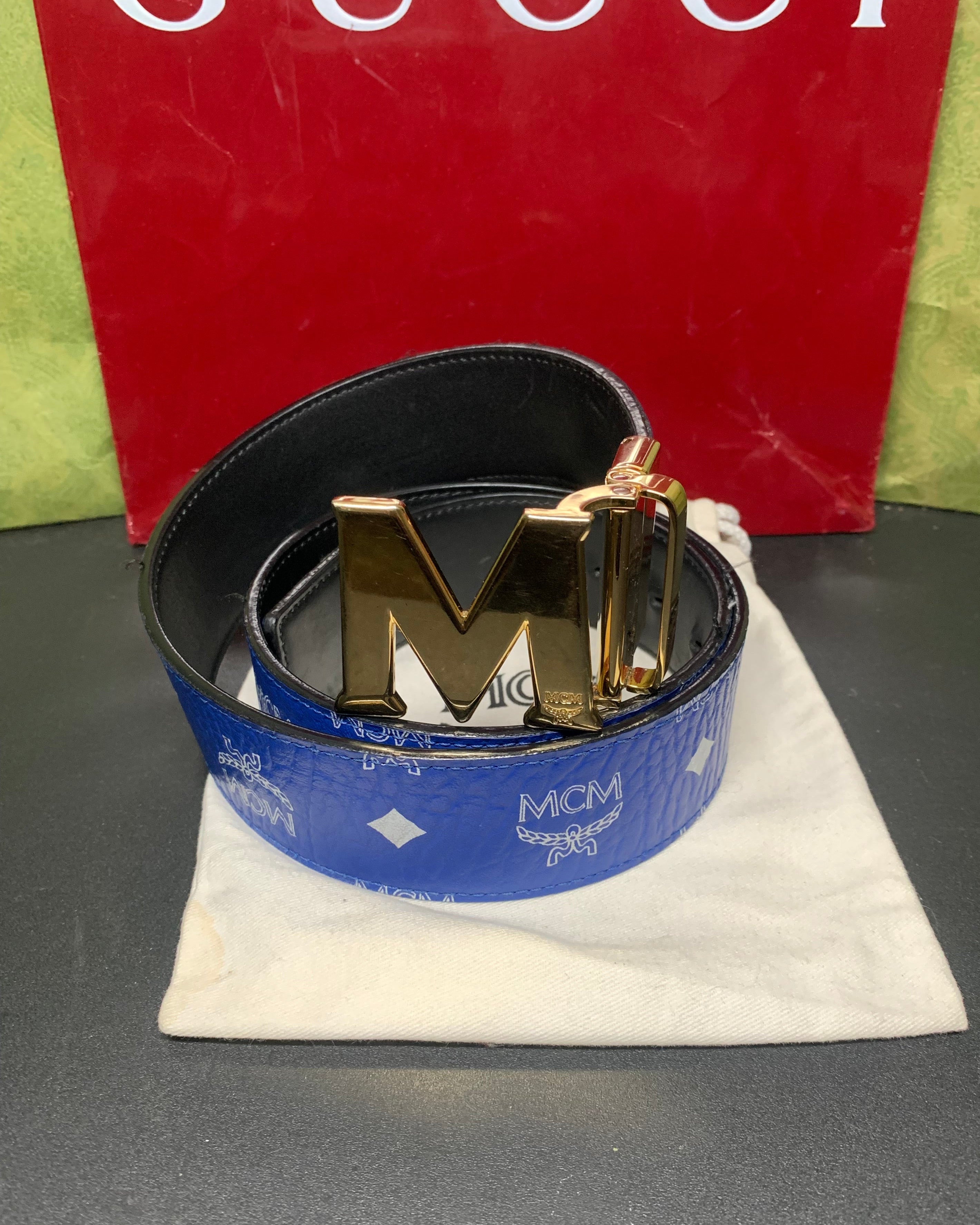 MCM claus M reversible blue belt
