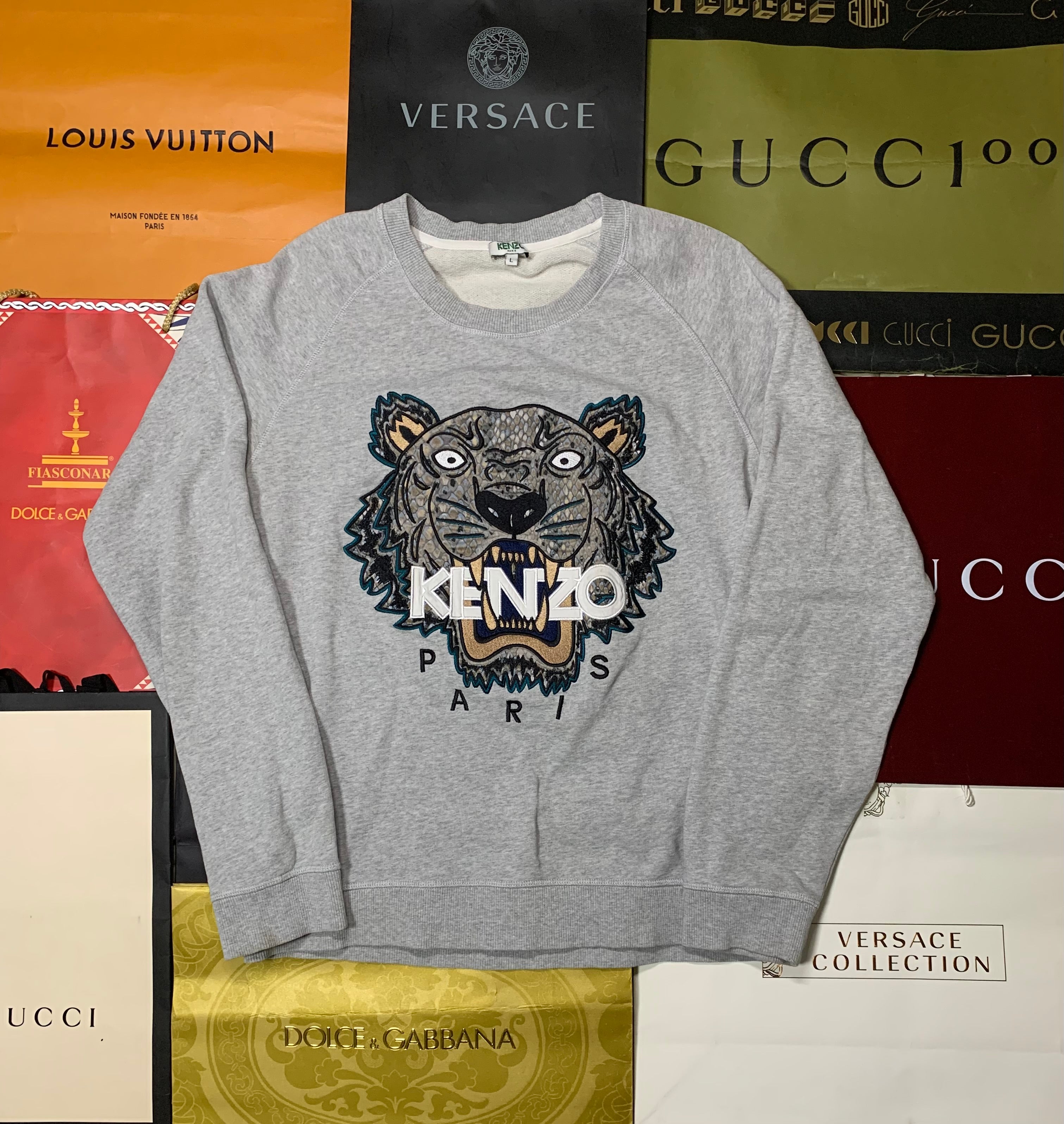 Kenzo tiger embroidered logo crewneck