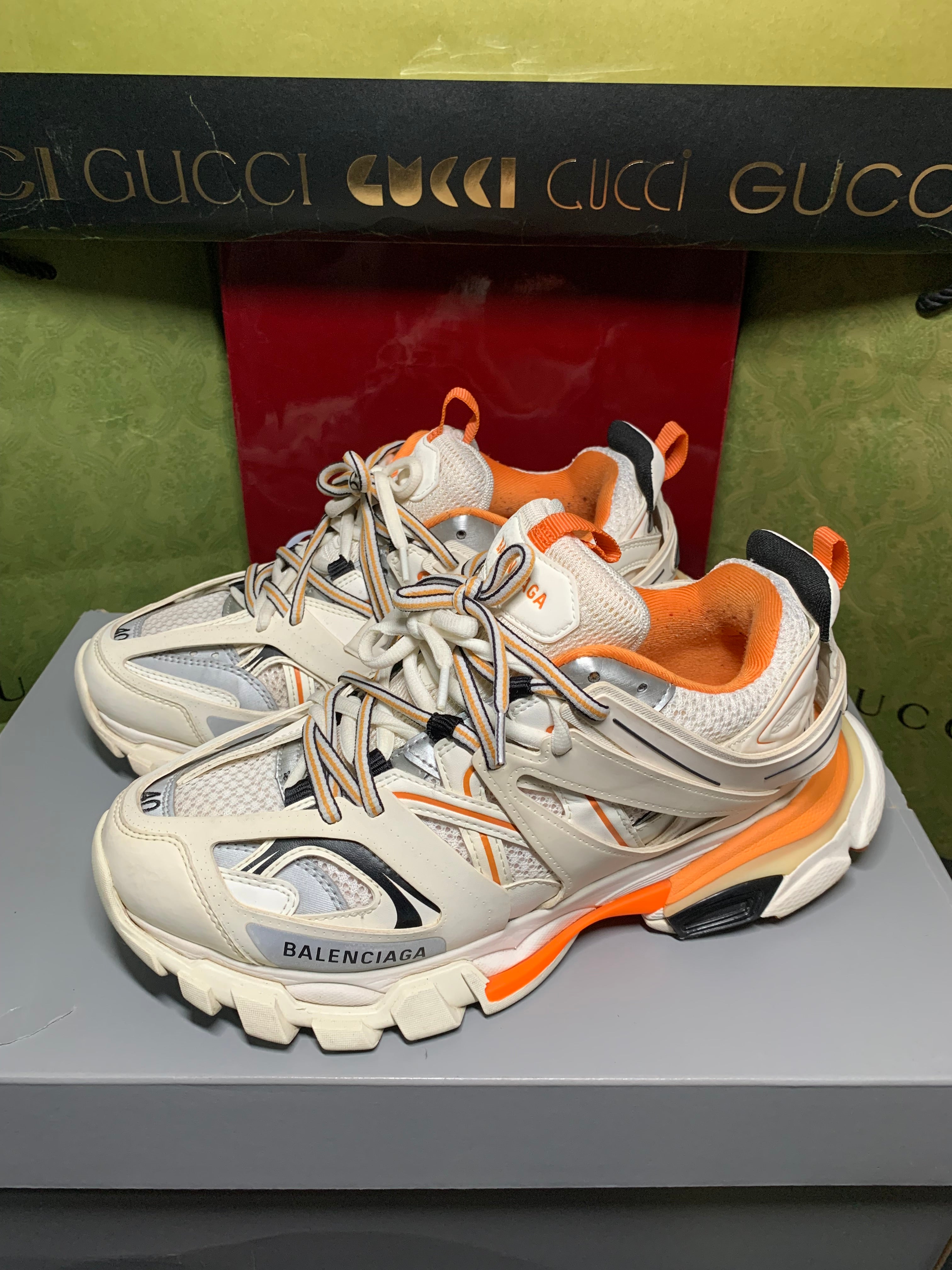Balenciaga track orange/white