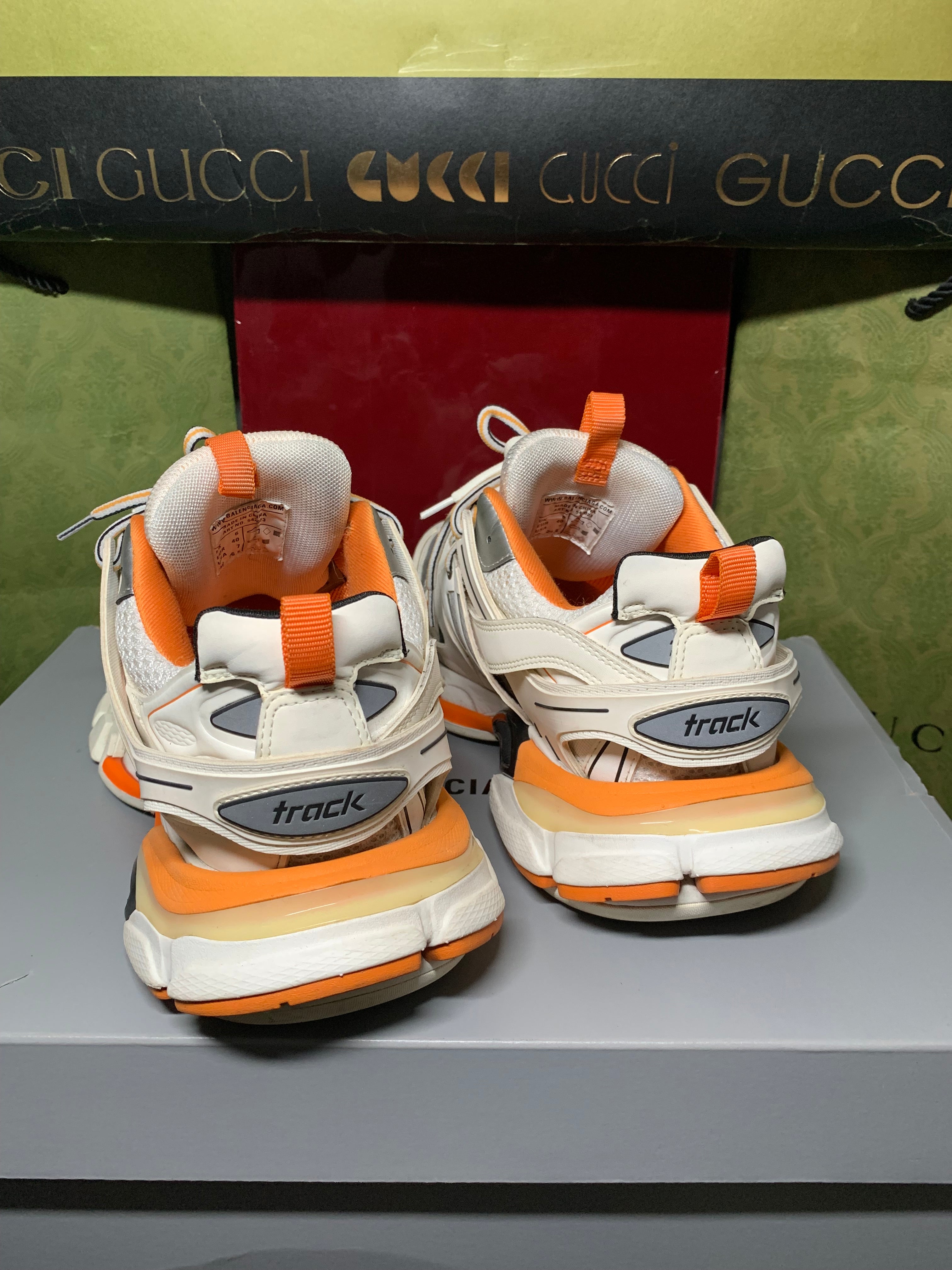Balenciaga track orange/white