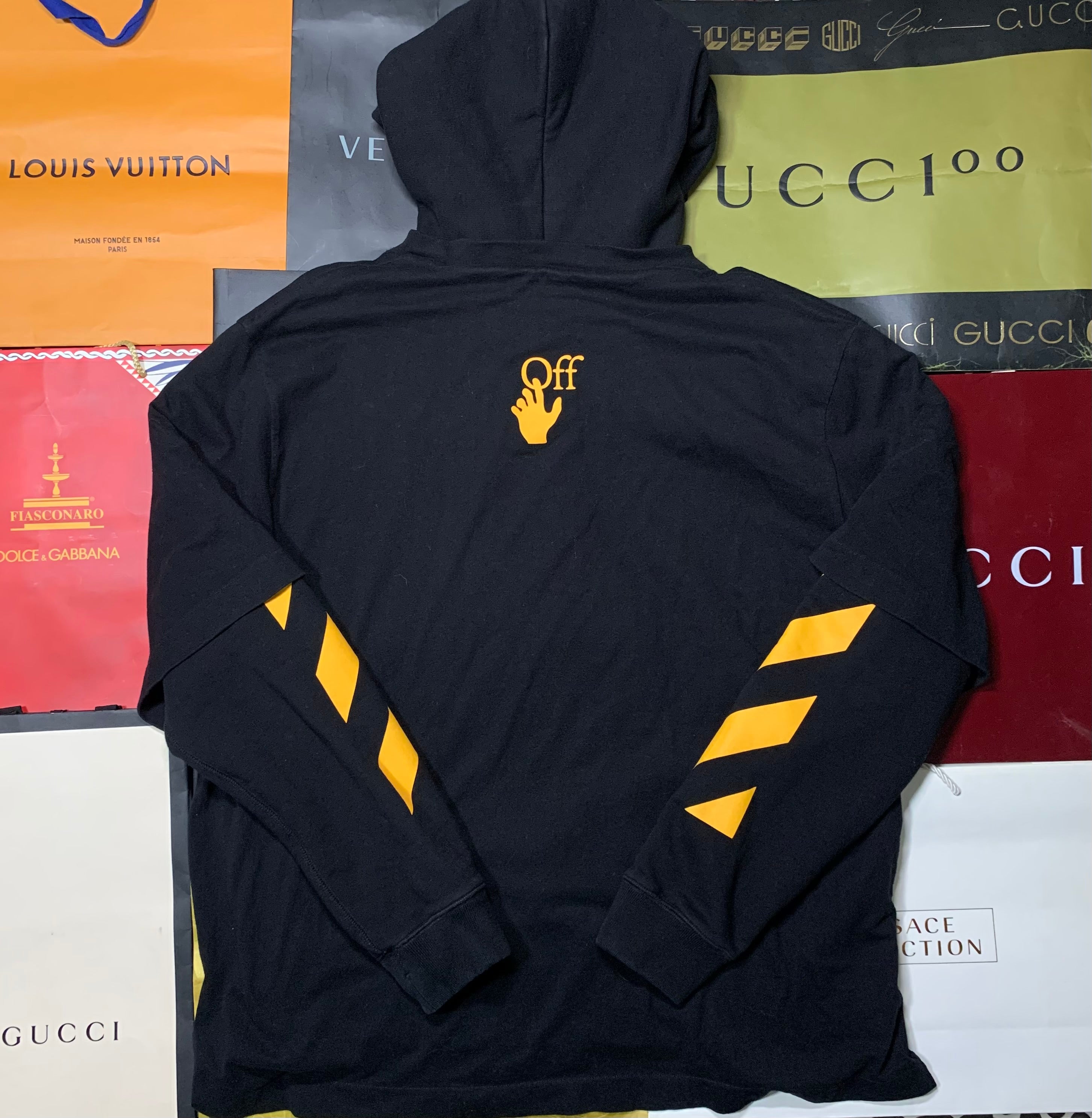 Off White caravaggio painthing double sleeve hoodie
