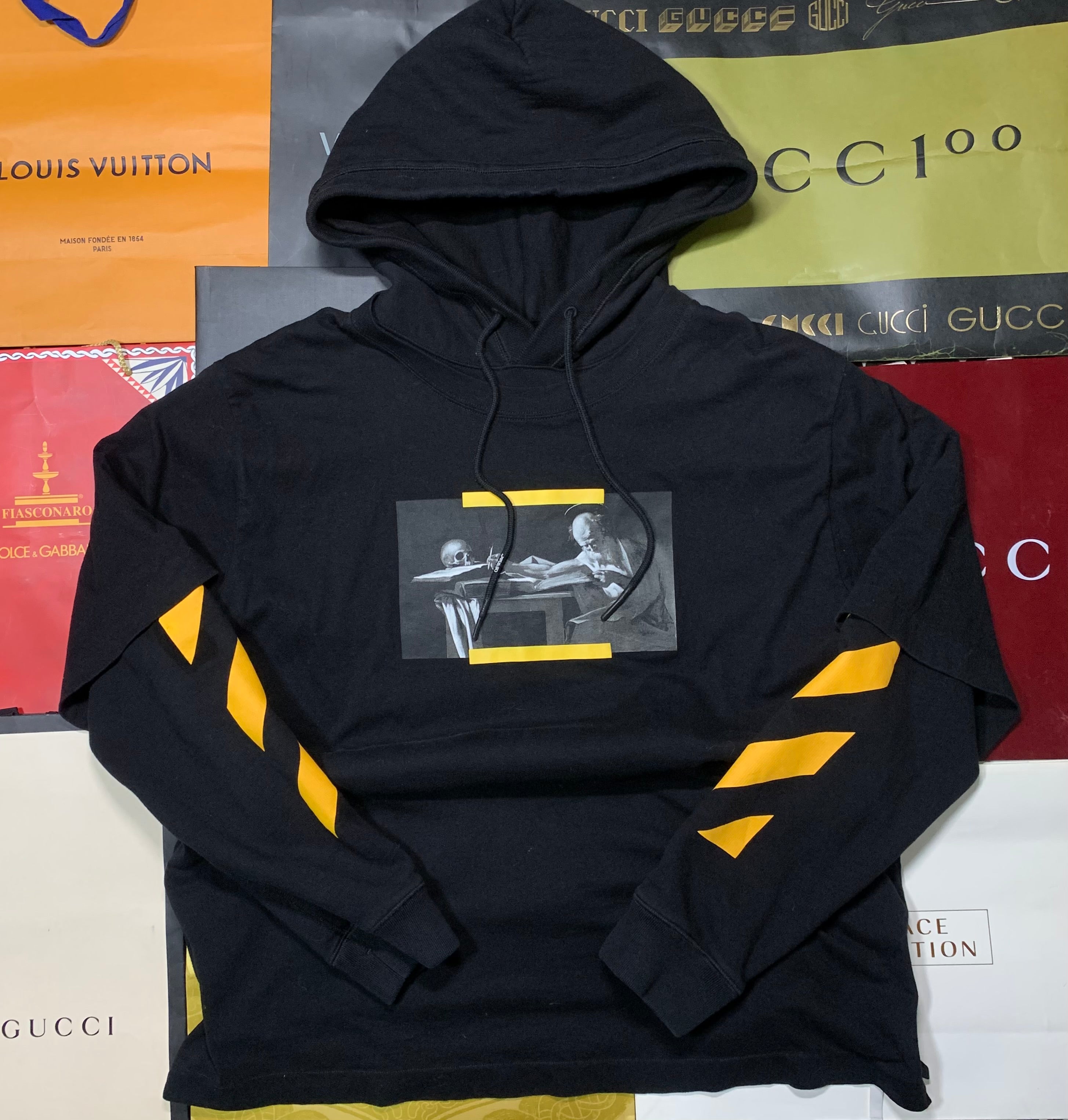Off White caravaggio painthing double sleeve hoodie