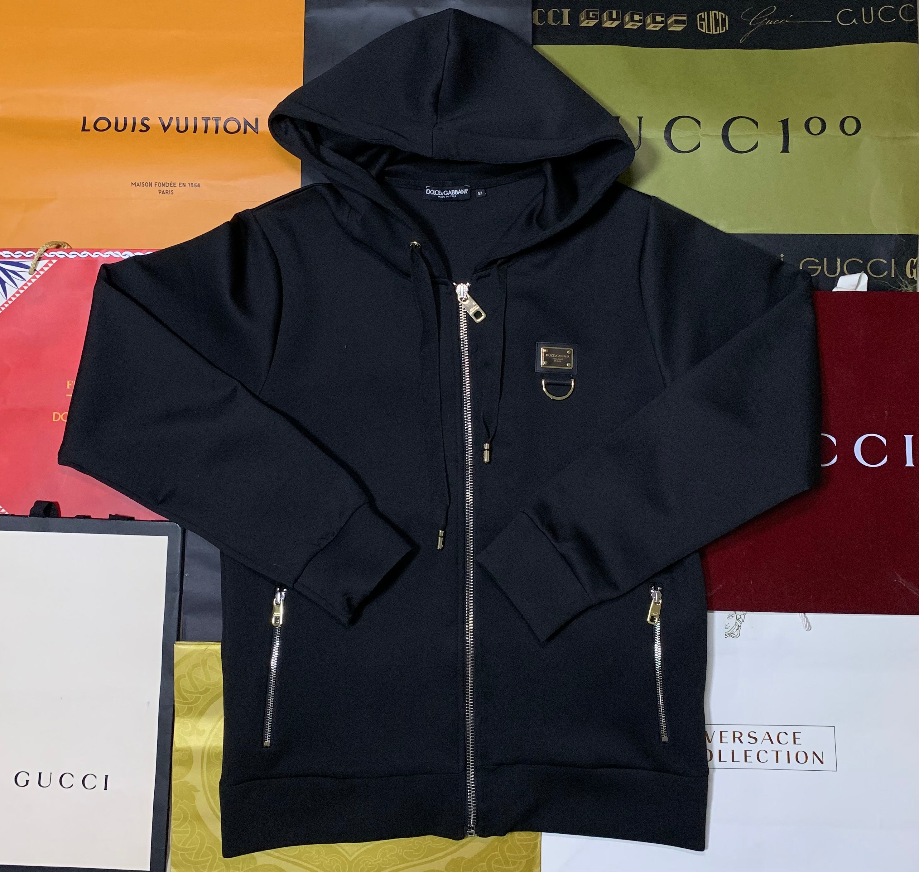 Dolce & Gabbana satin plaque logo hoodie
