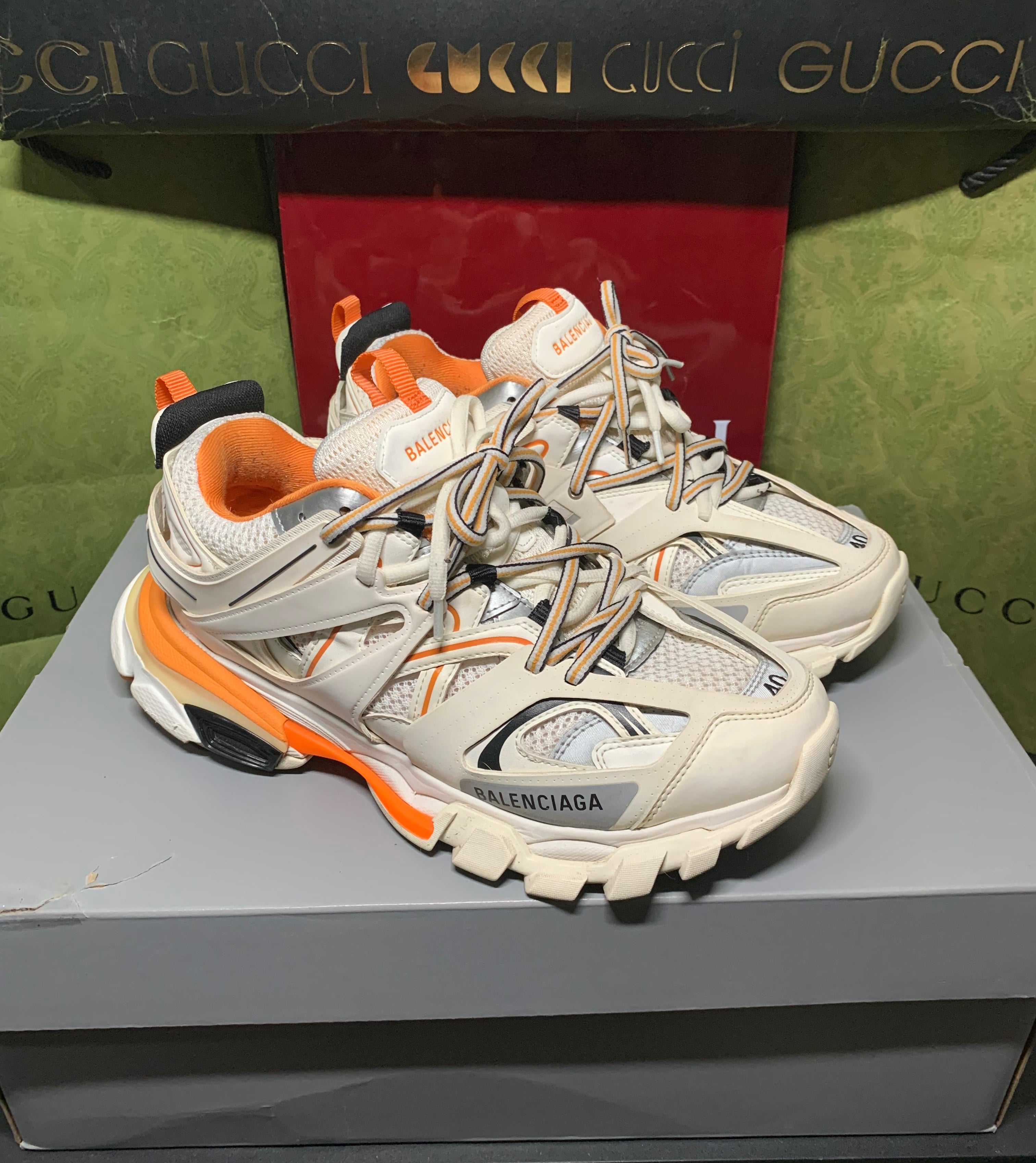 Balenciaga track orange/white