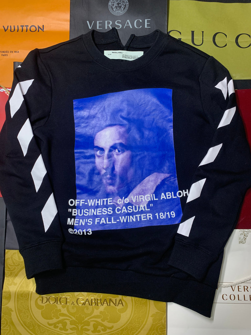 Off White diagonal bernini spliced crewneck