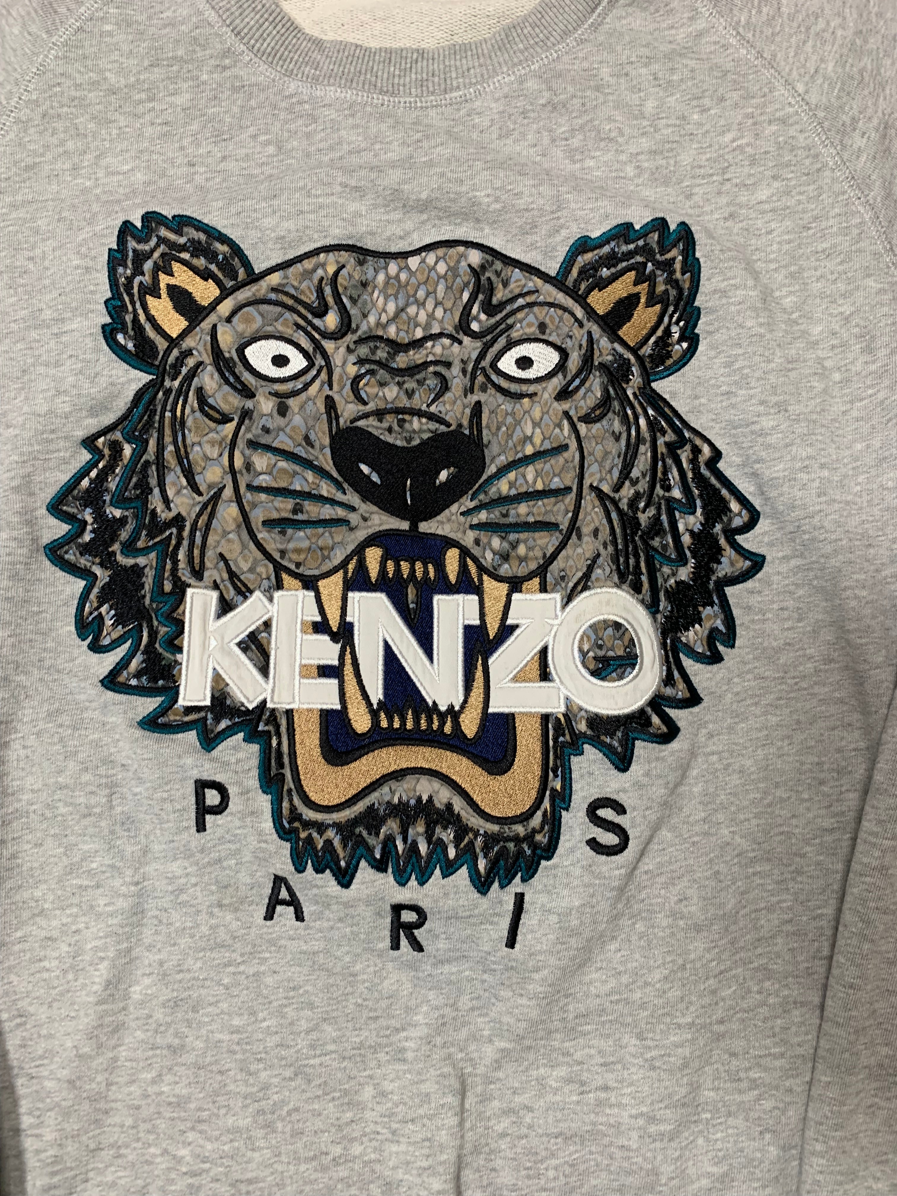 Kenzo tiger embroidered logo crewneck